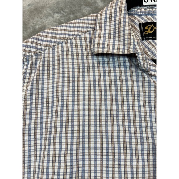 Dukes Plaid Short Sleeve Button Front Shirt Mens Large Western‎ Cowboy - Picture 3 of 10